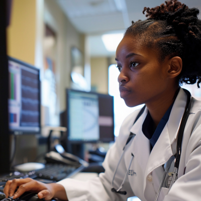 Doctor at computer